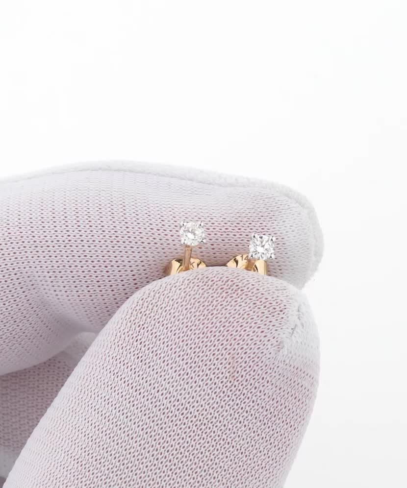 Geltonos aukso auskarai su deimantais 0,11ct