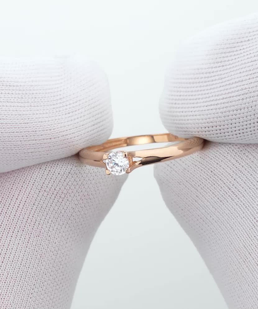 Auksinis žiedas su cirkoniu - Auksiniai žiedai - Goldinga