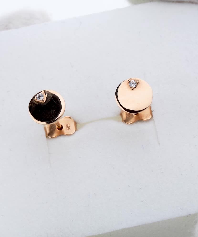 Auksiniai auskarai su cirkoniais - Auksiniai auskarai - Goldinga