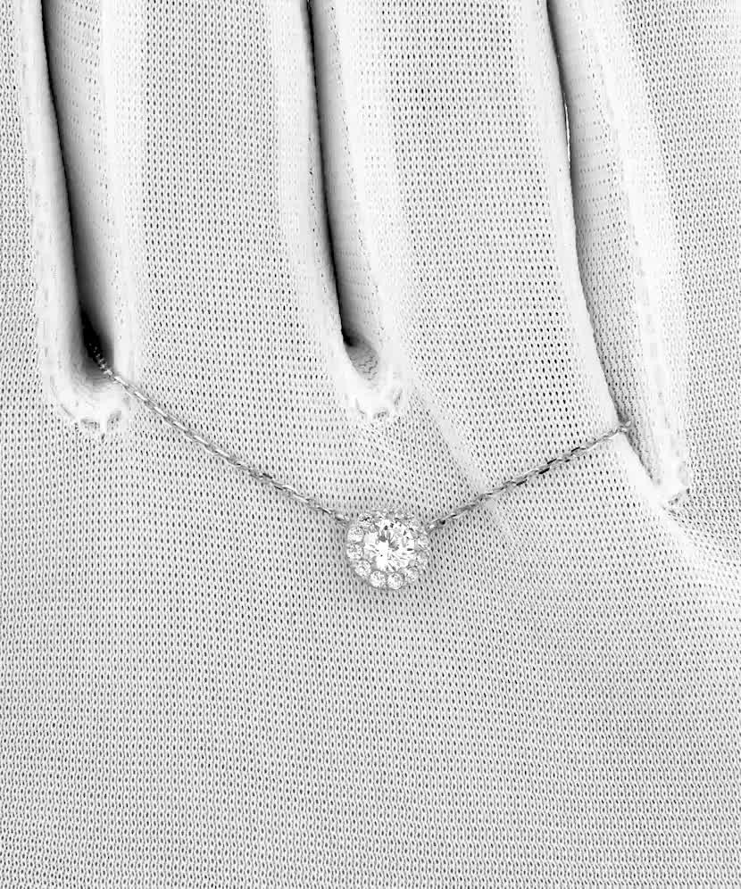 Balto aukso grandinėlė su cirkonio pakabuku  - Goldinga