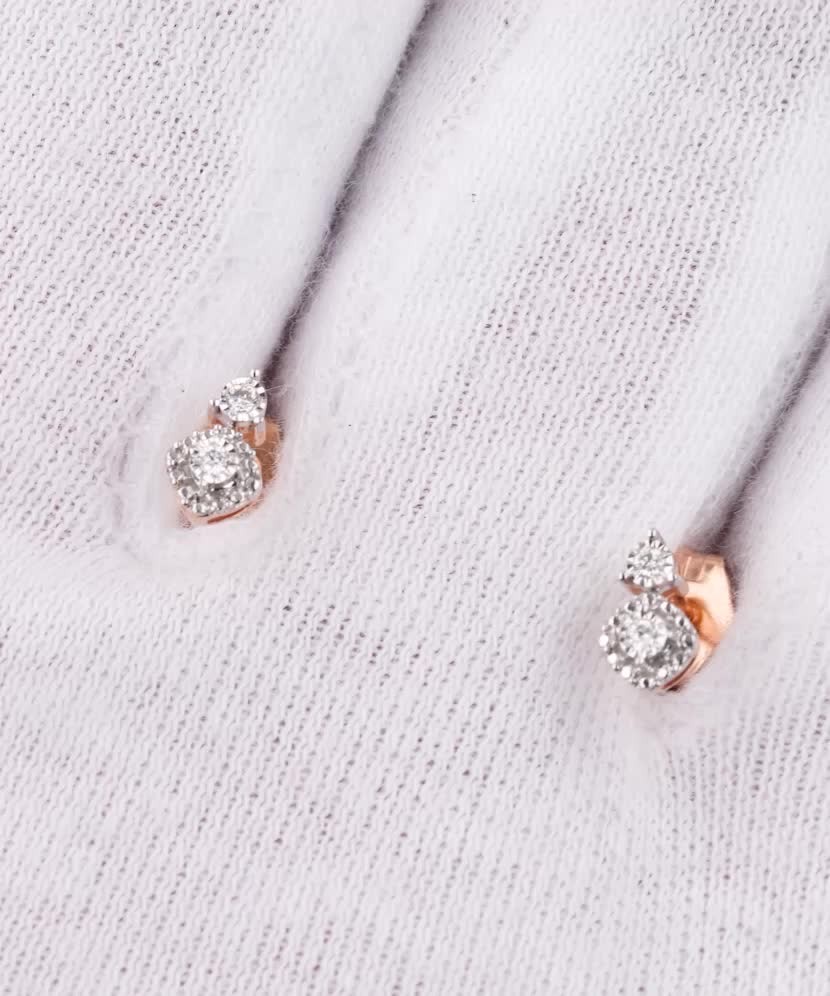 Auksiniai auskarai su briliantais  - Goldinga