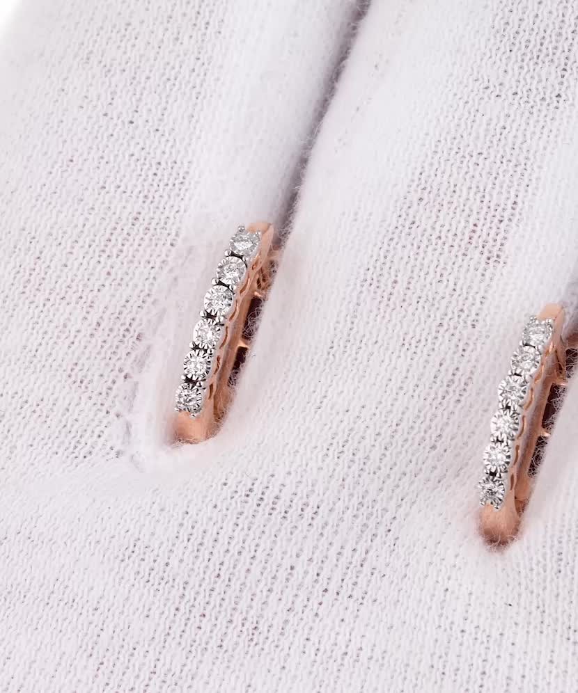 Auksiniai auskarai su briliantais  - Goldinga