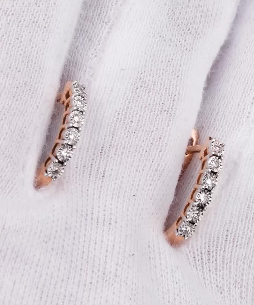 Auksiniai auskarai su briliantais  - Goldinga