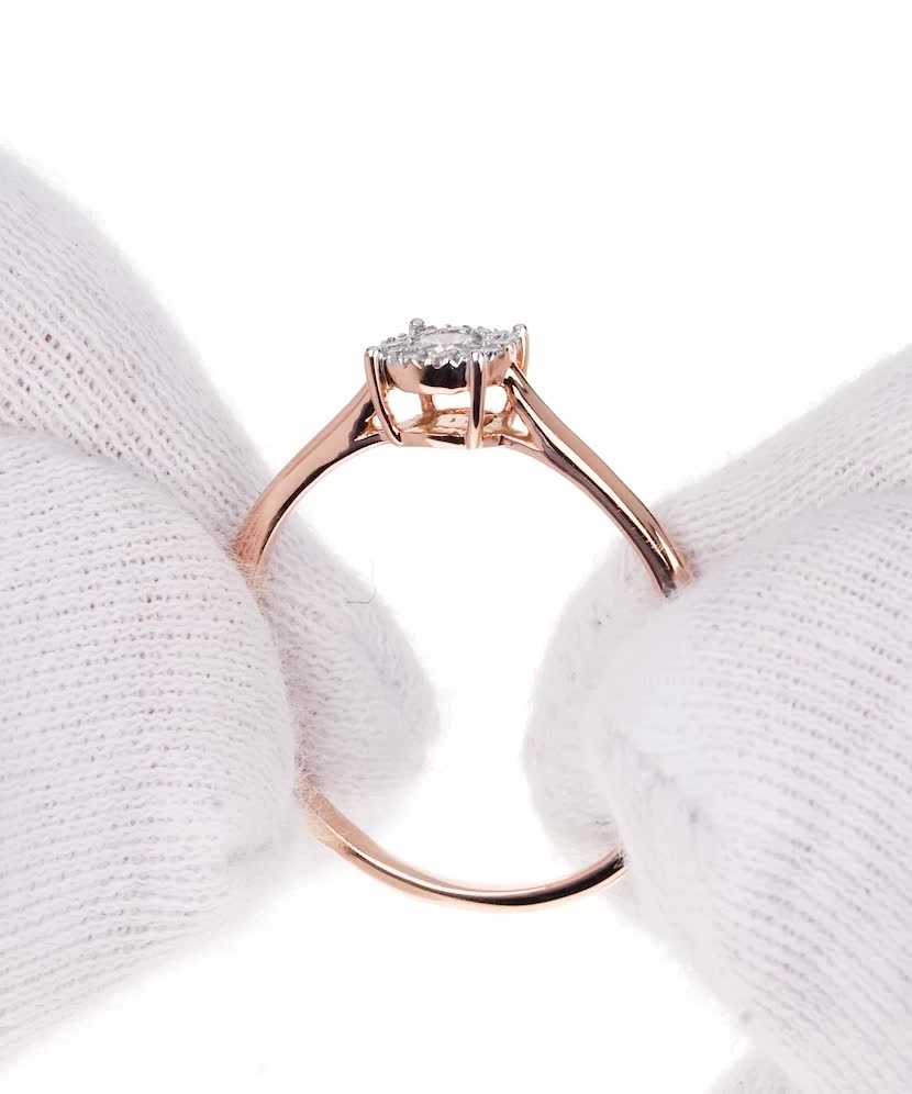 Auksinis žiedas su deimantais  - Goldinga