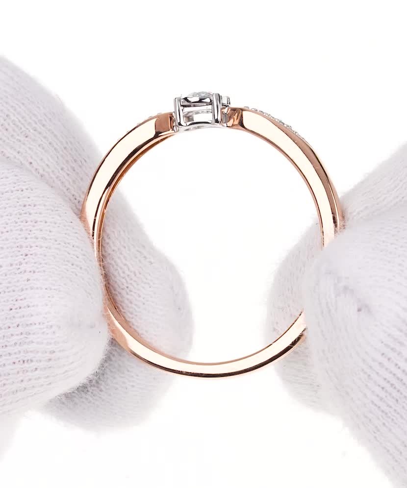 Auksinis žiedas su briliantu - Auksiniai Žiedai su brangakmeniais - Goldinga