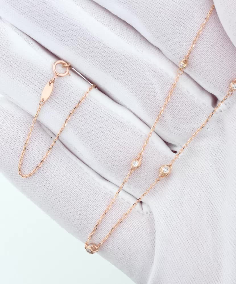 Auksinė grandinėlė su cirkonio pakabukais  - Goldinga