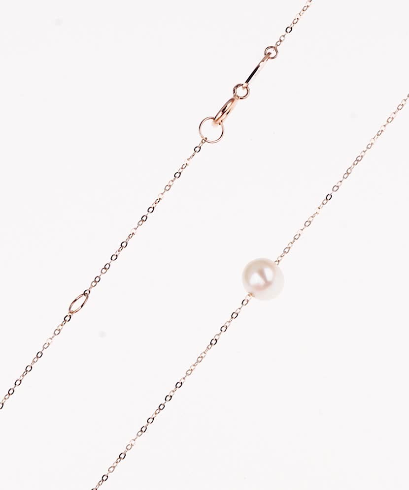 Auksinė grandinėlė su perlo pakabuku - Auksinės grandinėlės su pakabukais - Goldinga