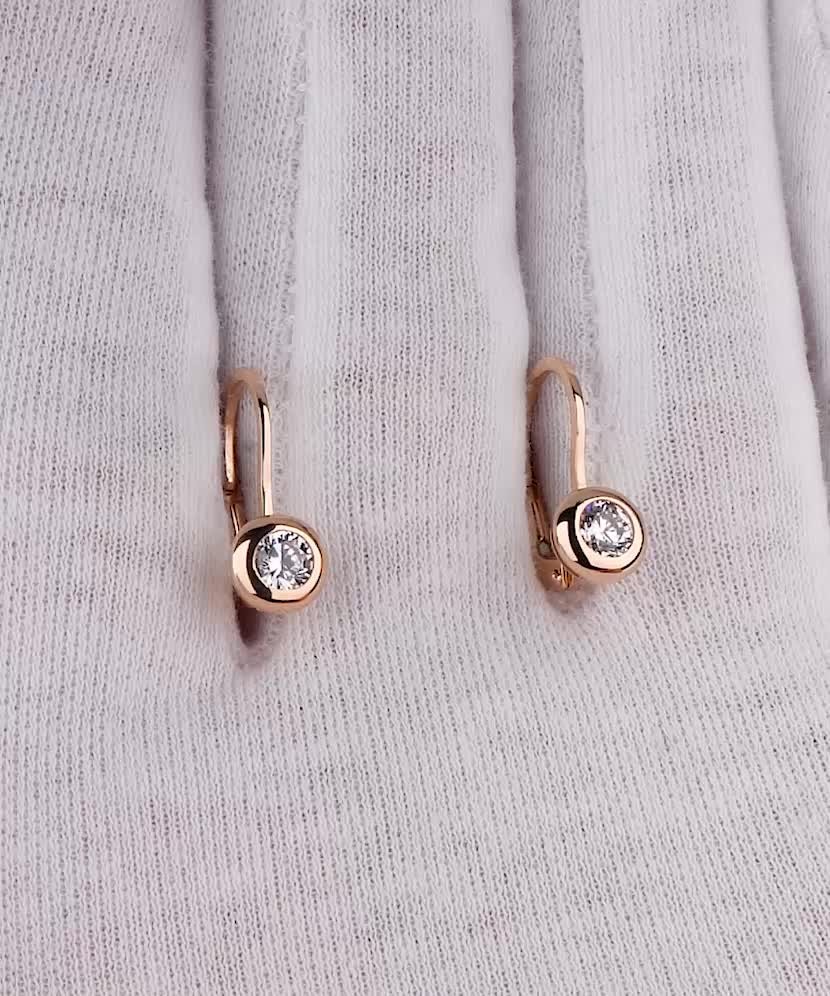 Auksiniai Auskarai Su Cirkoniais  - Goldinga