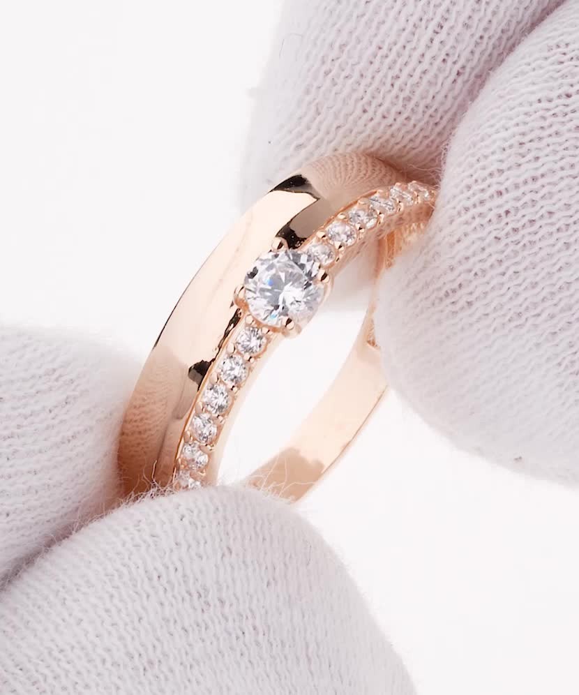 Auksinis žiedas su cirkoniais  - Goldinga