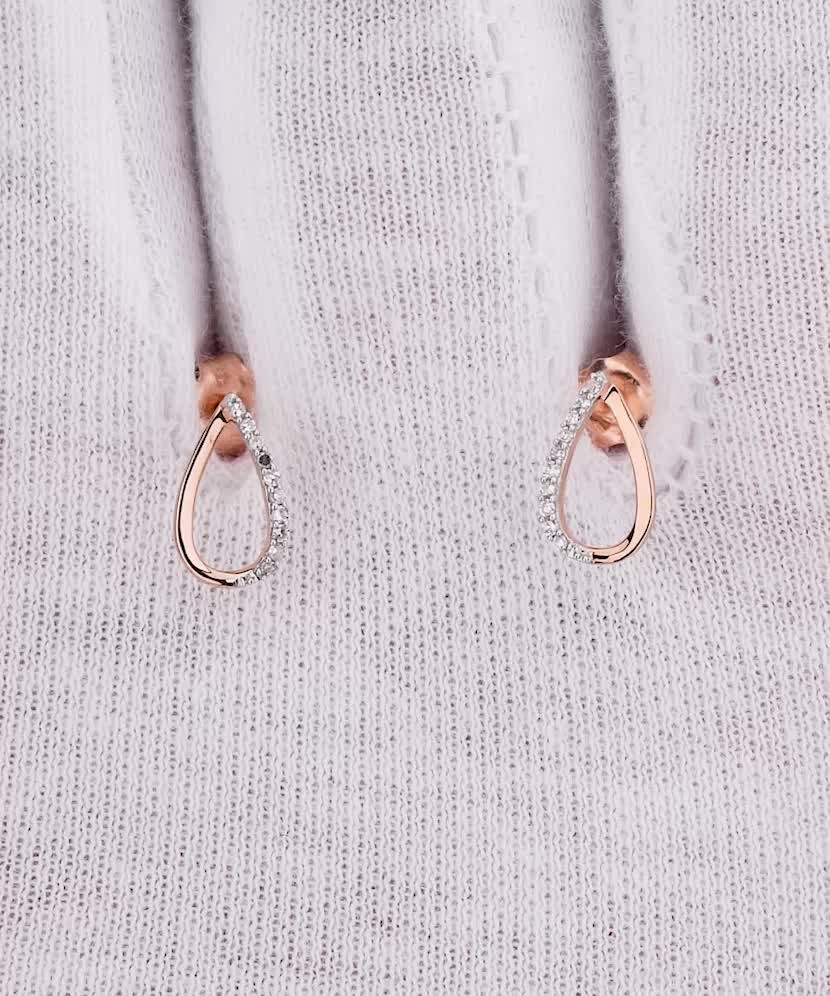 Auksiniai auskarai su deimantais  - Goldinga