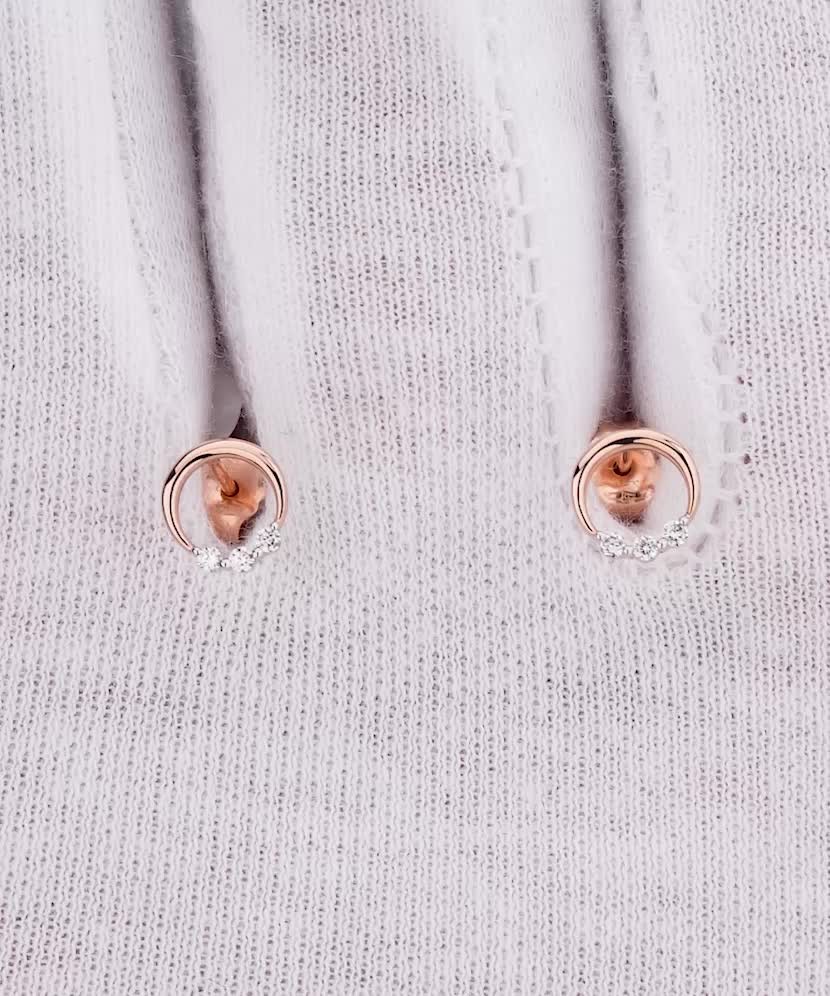 Auksiniai auskarai su briliantais  - Goldinga