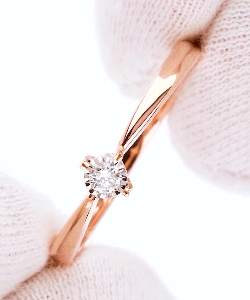 Auksinis žiedas su briliantu  - Goldinga