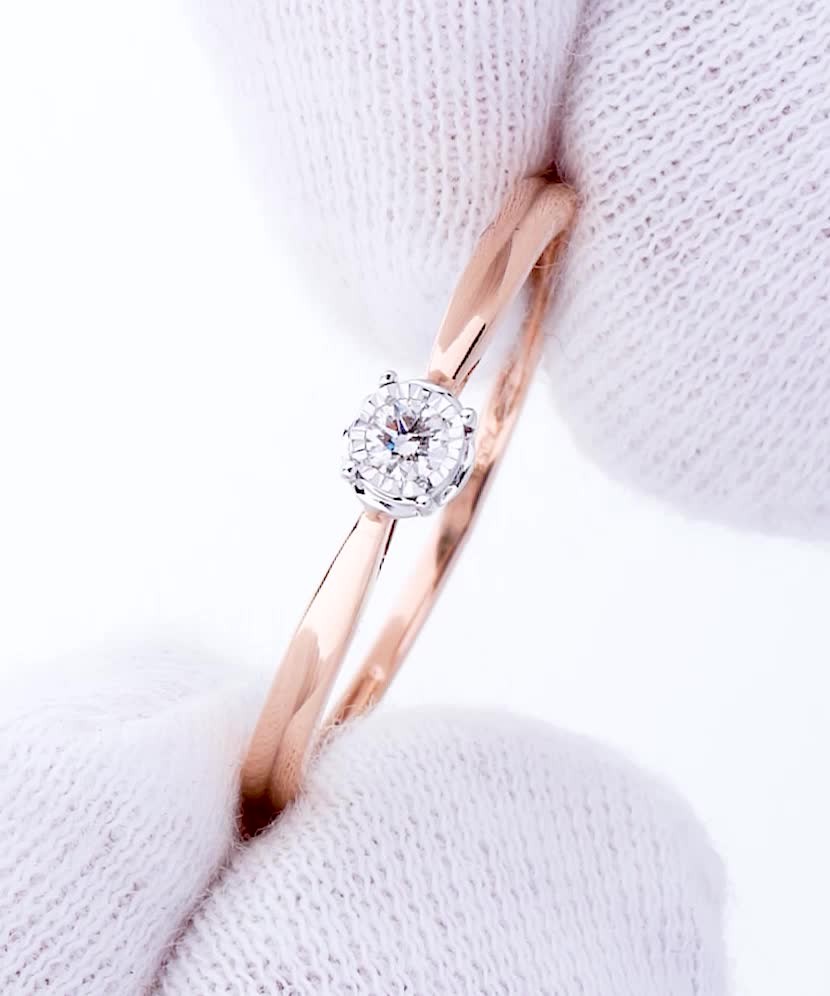 Auksinis žiedas su briliantu  - Goldinga