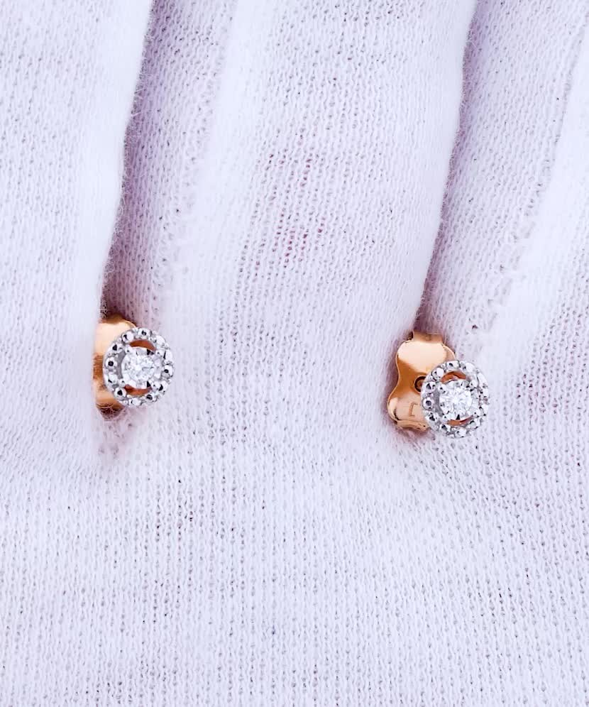 Auksiniai auskarai su briliantais  - Goldinga