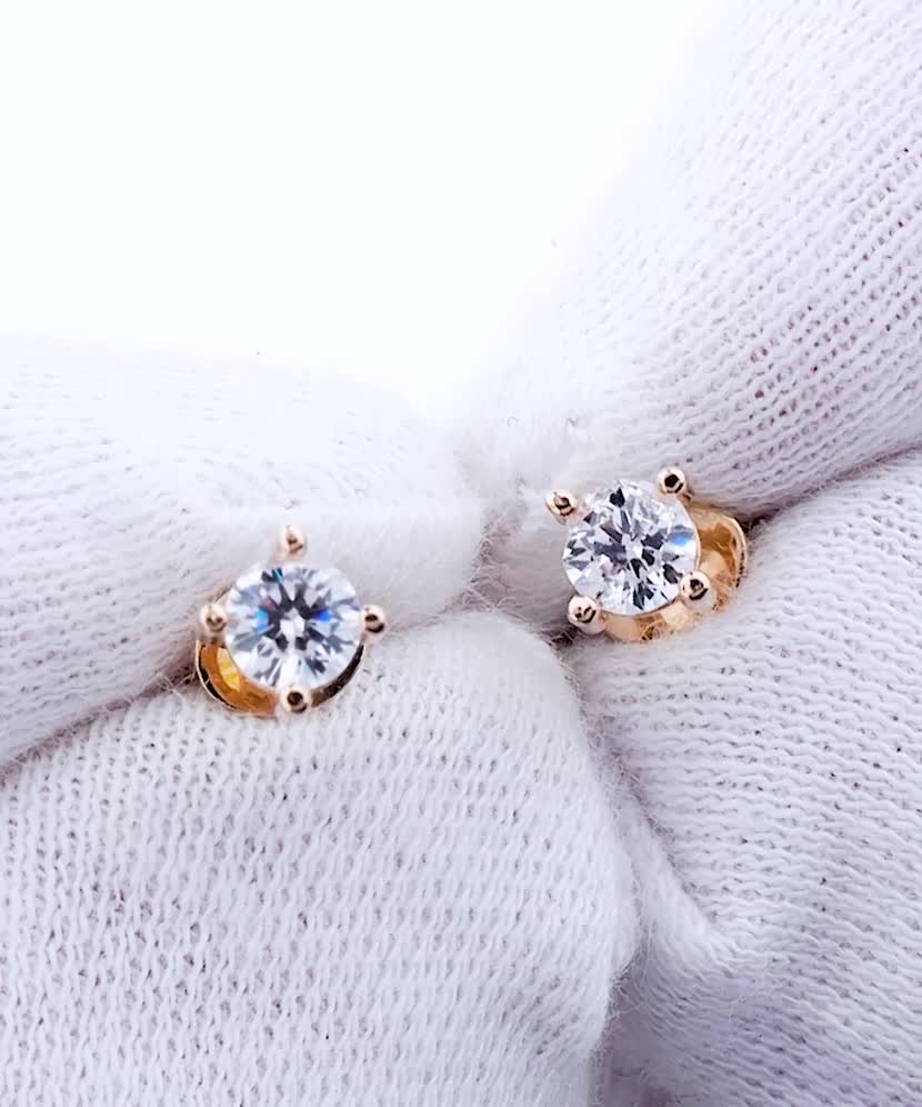 Auksiniai auskarai su cirkoniais  - Goldinga