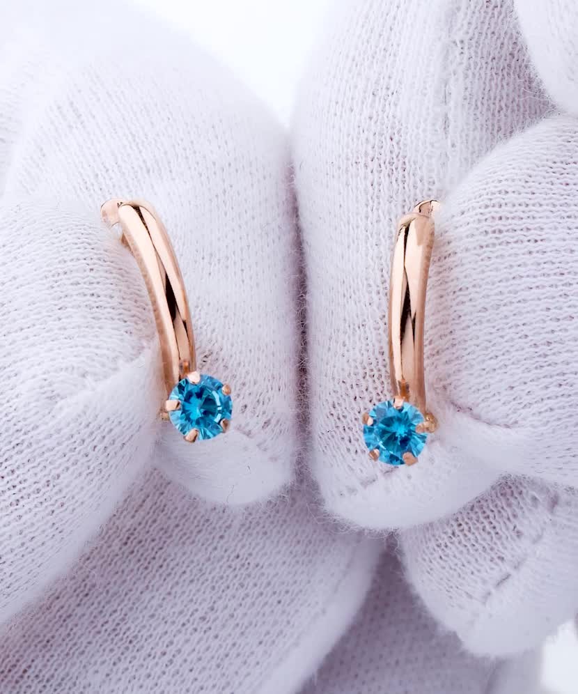 Auksiniai auskarai su cirkoniais  - Goldinga