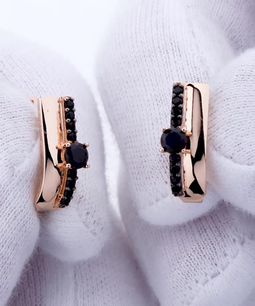 Auksiniai auskarai su cirkoniais - Auksiniai auskarai - Goldinga