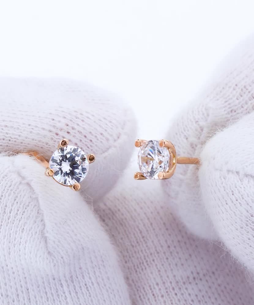 Auksiniai auskarai su cirkoniais  - Goldinga