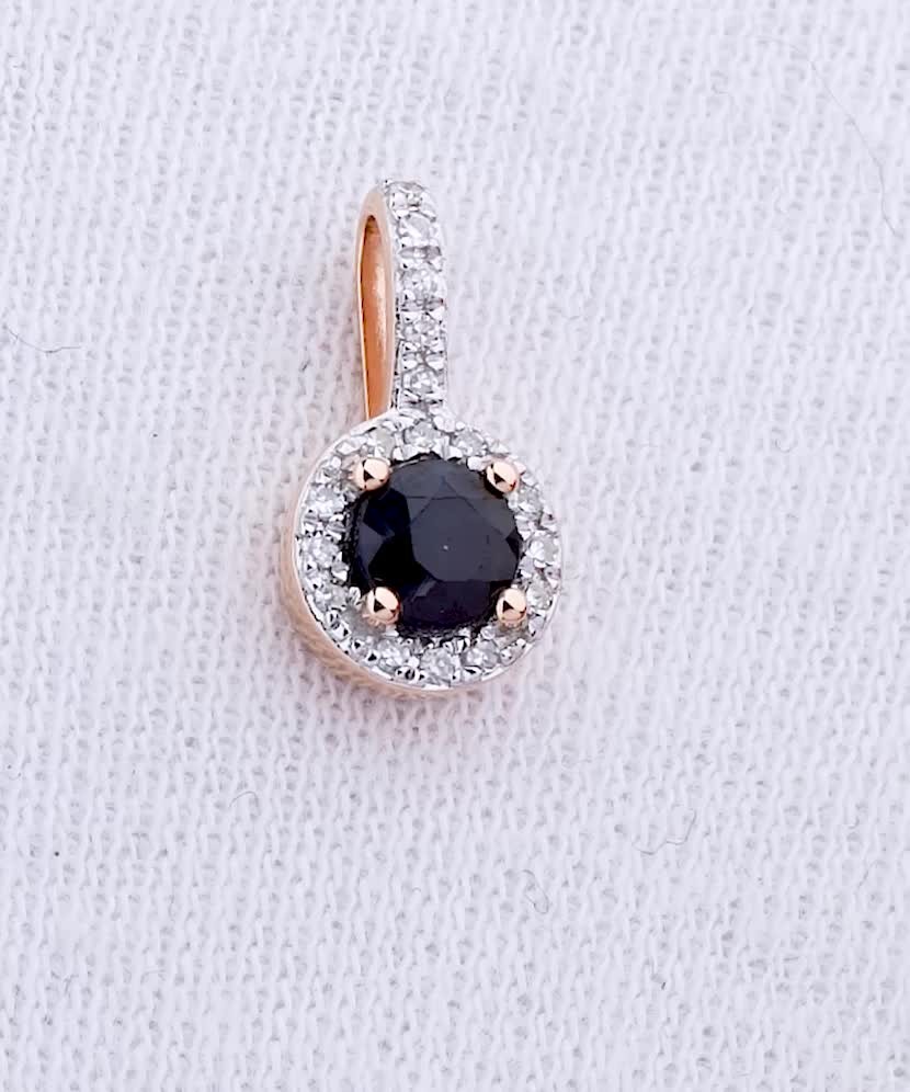 Auksinis pakabukas su safyru ir deimantais  - Goldinga