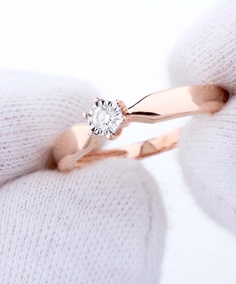 Auksinis žiedas su briliantu  - Goldinga