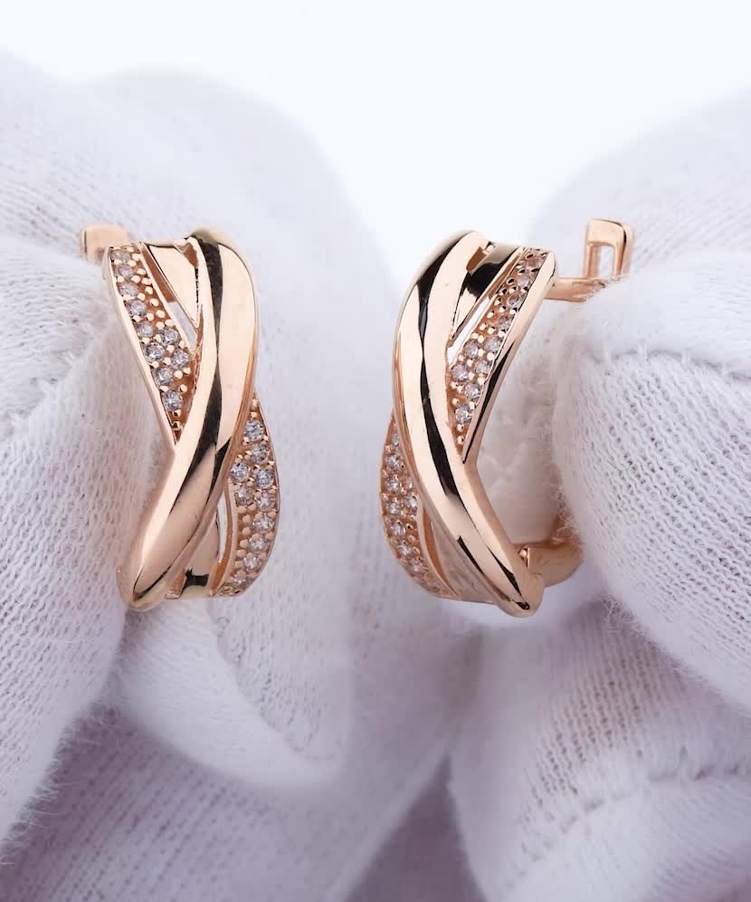 Auksiniai auskarai su cirkoniais  - Goldinga