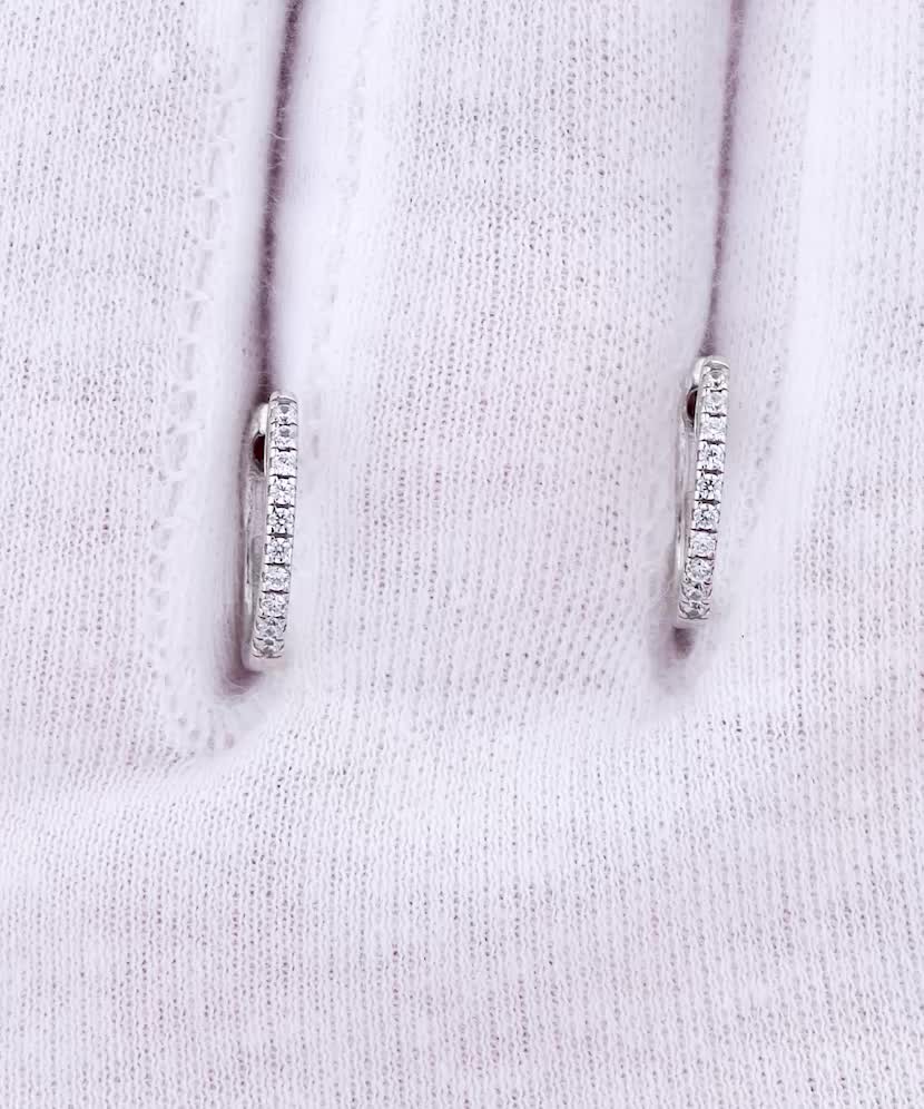 Balto aukso auksiniai auskarai su cirkoniais - Auksiniai auskarai - Goldinga