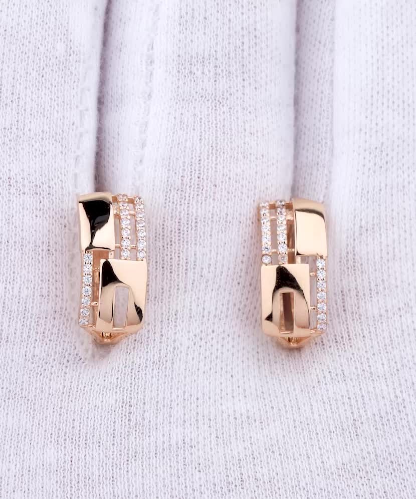 Auksiniai auskarai su cirkoniais  - Goldinga