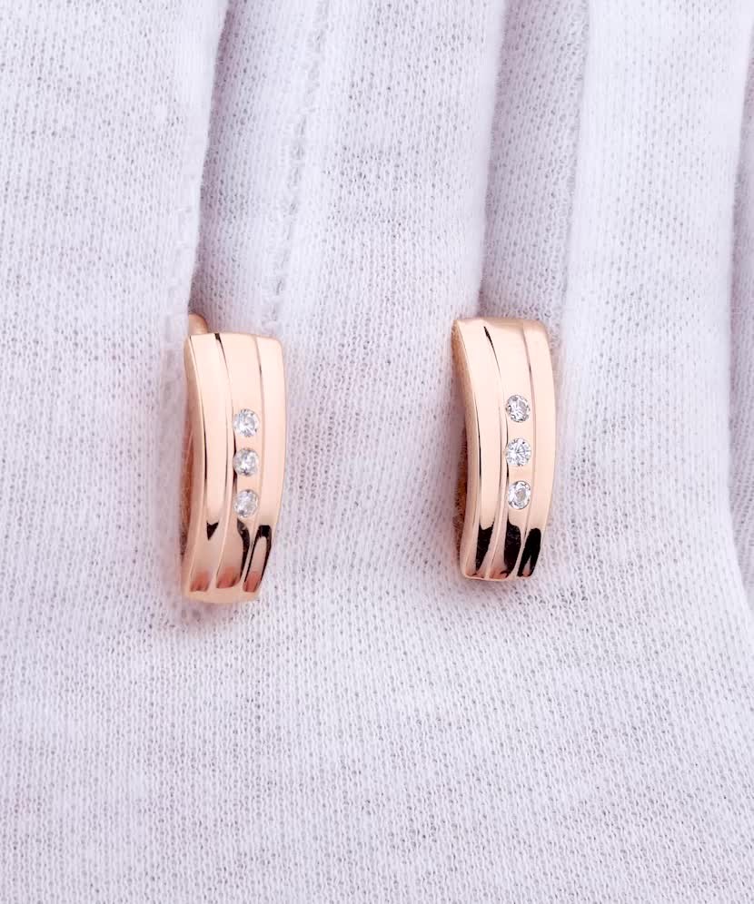 Auksiniai auskarai su cirkoniais  - Goldinga