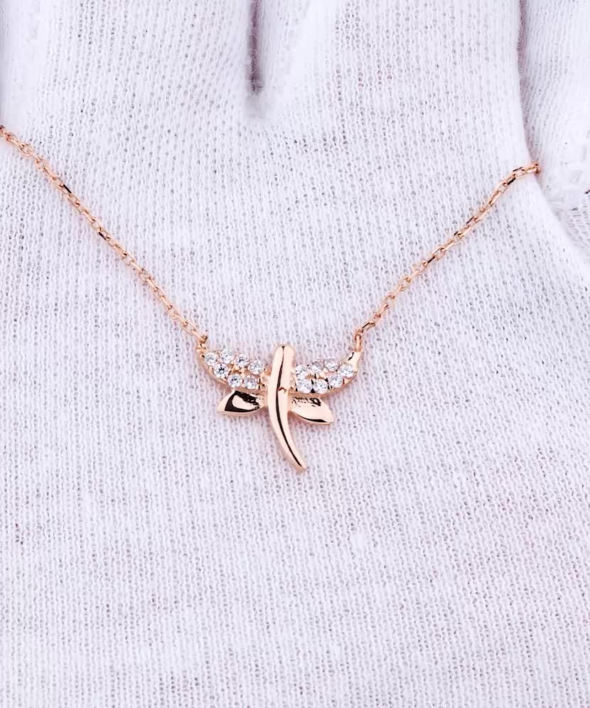 Auksinė Grandinėlė Su Cirkonio Pakabuku "Laumžirgis" - Auksinės grandinėlės su pakabukais - Goldinga