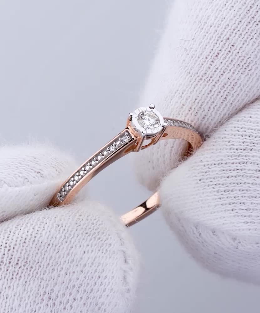 Auksinis žiedas su briliantu  - Goldinga