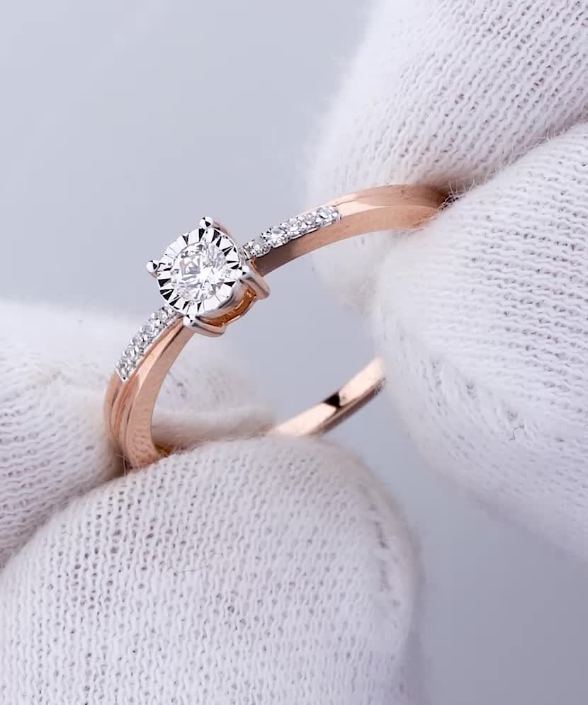 Auksinis žiedas su briliantais  - Goldinga