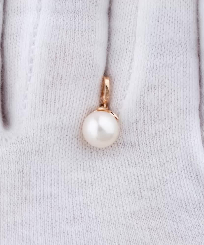 Auksinis pakabukas su deimantais ir perlu  - Goldinga