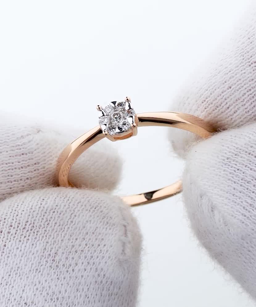 Auksinis žiedas su deimantais - Auksiniai Žiedai su brangakmeniais - Goldinga