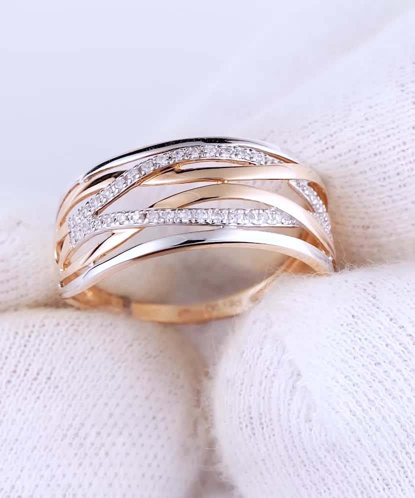 Auksinis žiedas su deimantais  - Goldinga