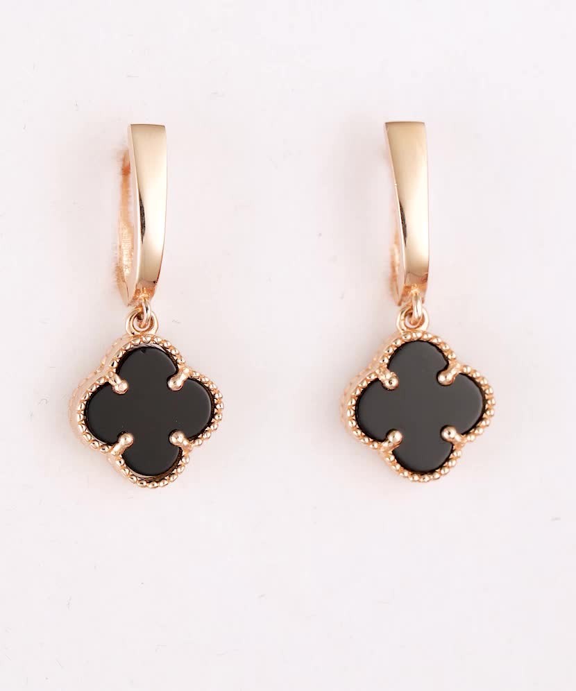 Auksiniai auskarai su emale - Auksiniai auskarai - Goldinga