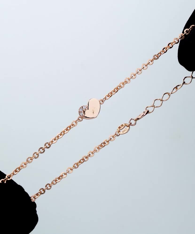 Auksinė apyrankė su cirkoniais "Širdelė" - Auksinės apyrankės - Goldinga