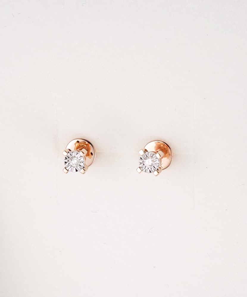 Auksiniai auskarai su deimantais  - Goldinga