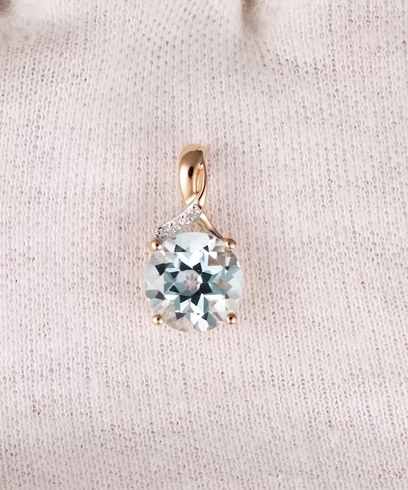 Auksinis pakabukas su topazu ir deimantais - Pakabukai su brangakmeniais - Goldinga