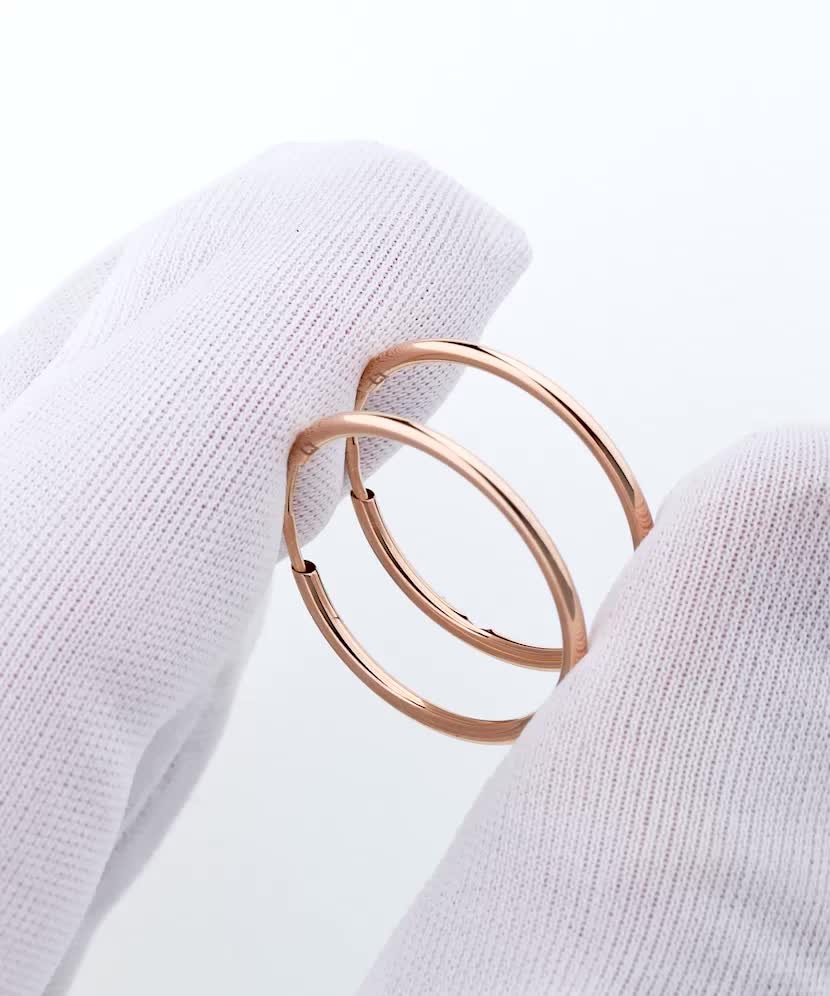 Auksiniai Auskarai Rinkutės 22mm - Auksiniai auskarai - Goldinga