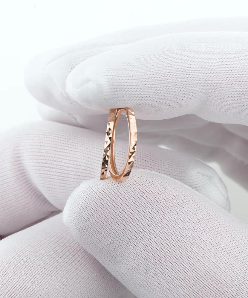 Auksiniai Auskarai Graviruotos Rinkutės 17mm - Auksiniai auskarai - Goldinga