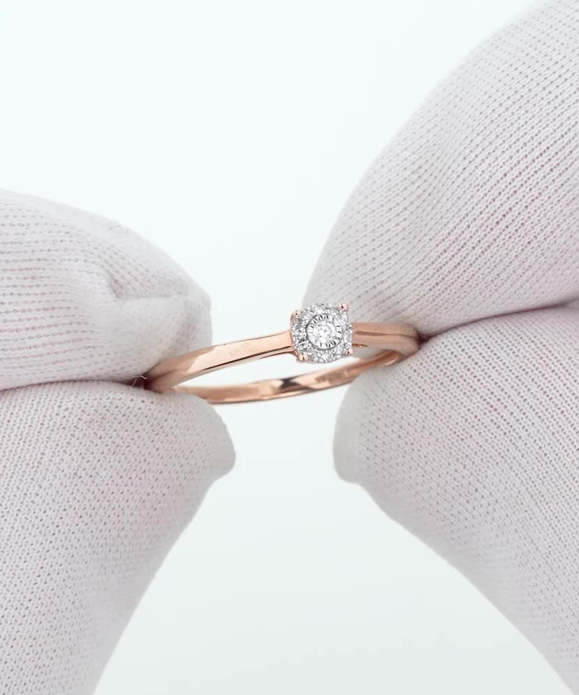 Auksinis žiedas su deimantais - Auksiniai Žiedai su brangakmeniais - Goldinga