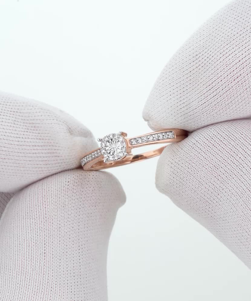 Auksinis žiedas su deimantais - Auksiniai Žiedai su brangakmeniais - Goldinga